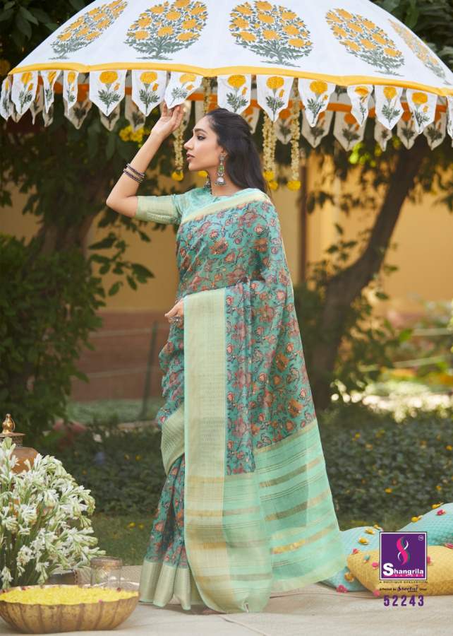 Shangrila Niharika Digital Soft Linen Daily Wear Saree Collections